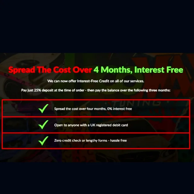 Treat Yourself (and Your Car) This Month!

There’s nothing better than unlocking more power or bringing your car’s sound to life—and with our pay monthly scheme, it’s never been more affordable:

Here are 3 popular options:
• Stage 1 Remap – Just £74.25 initial payment, total £299
• Single Exit Backbox Delete + Upgraded Tip – Only £82.50 upfront, total £330
• Immobiliser Install – £125 down, total £500

No interest. No credit checks. No hassle.

Why wait? DM us to get booked in!

#CarTuning #CustomExhaust #CarImmobiliser #CarSecurity #PayMonthlyMods